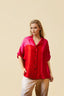 Crimson Chic Button-Up